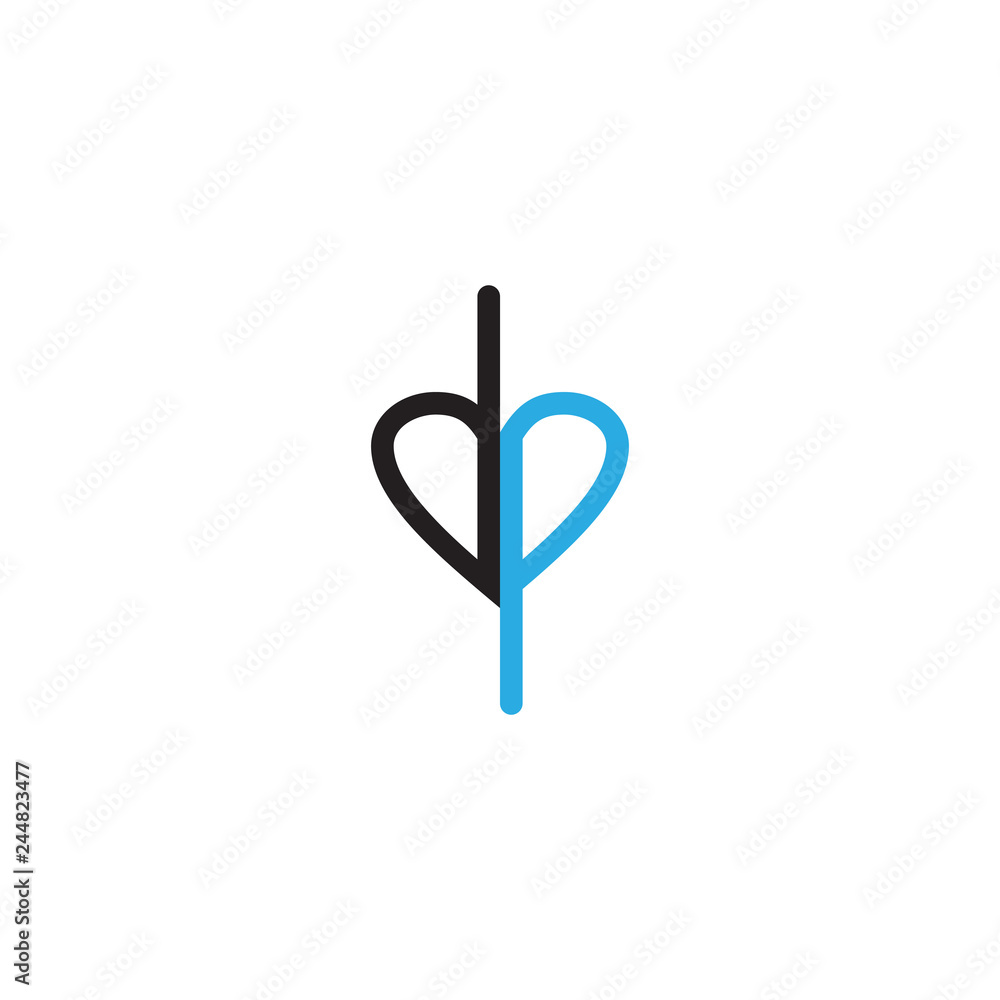 dp letter love logo design Stock Vector | Adobe Stock