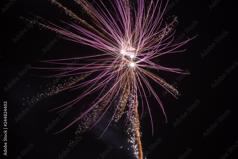 abstract colorful bright fireworks for celebrate