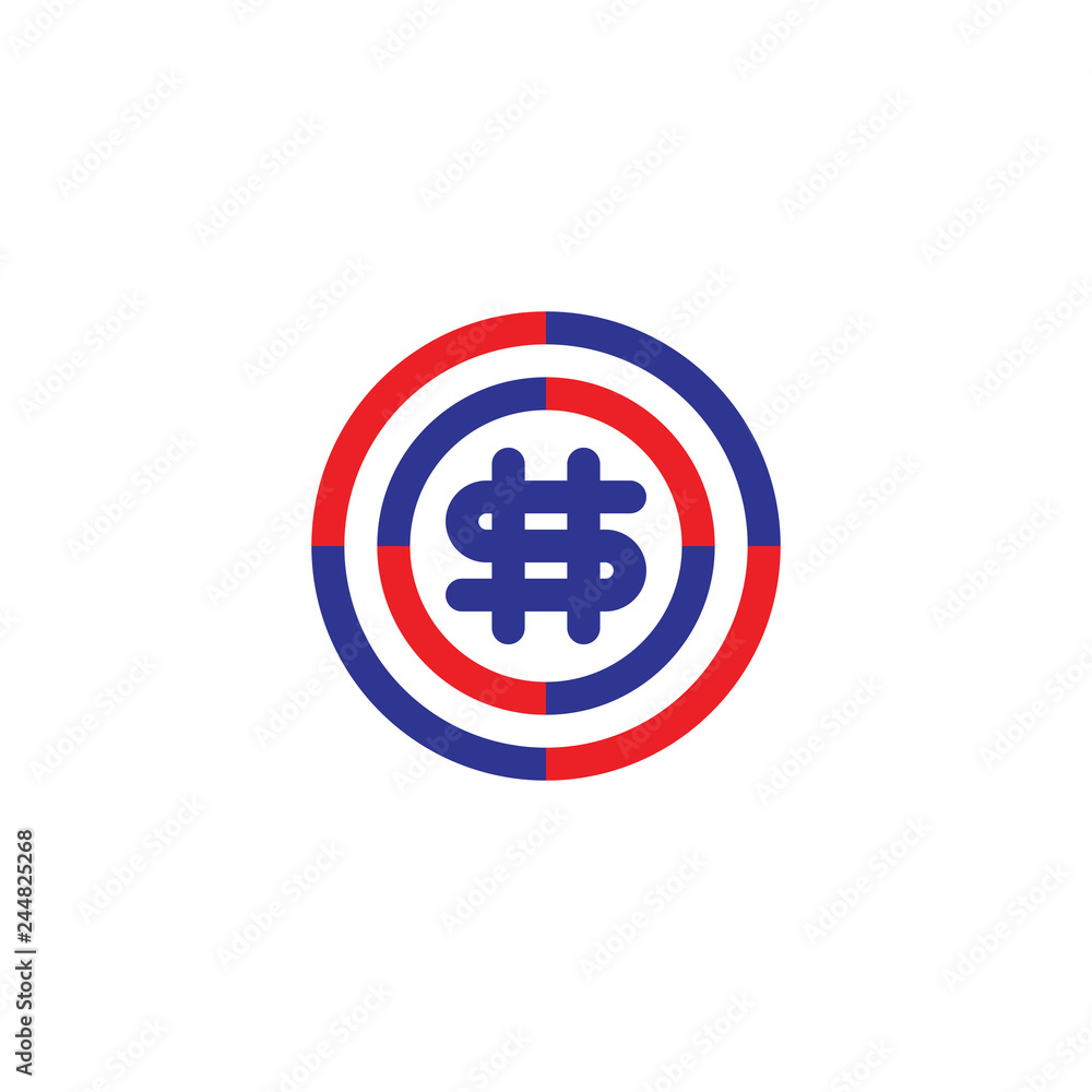 Circle with Dollar logo design Circle with Dollar logo design