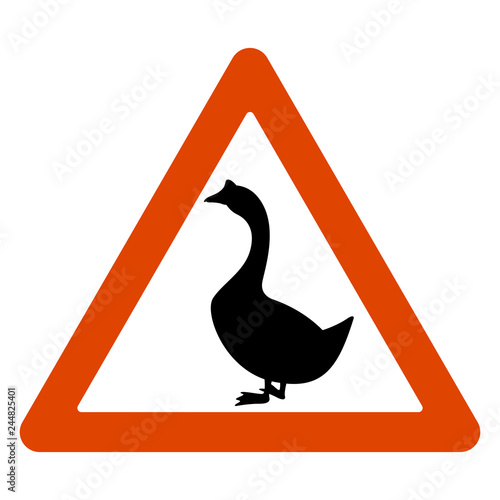 road sign, goose crossing the road, vector 