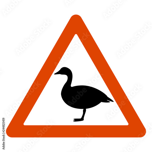 road sign,   goose  crossing the road, vector