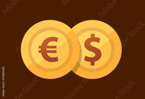 Pair Euro - Dollar - vector...