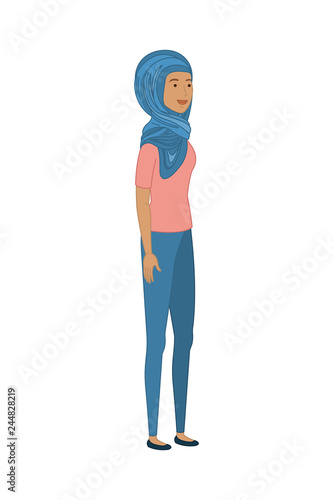 young woman standing avatar character