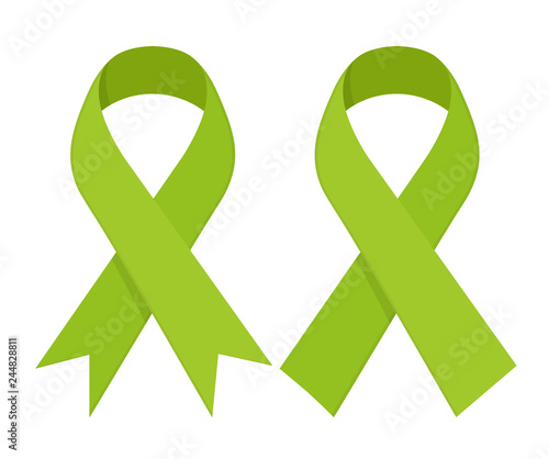 Symbol of Scoliosis. Green ribbon
