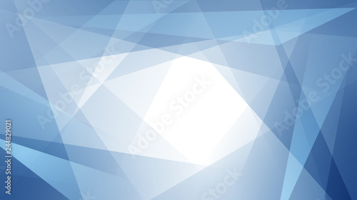 Abstract background of straight intersecting lines and polygons in light blue colors
