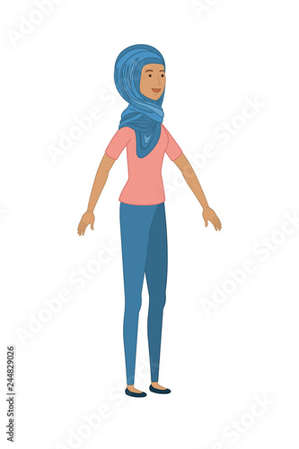 young woman standing avatar character