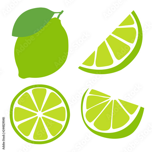 Icon set lime, vector illustration