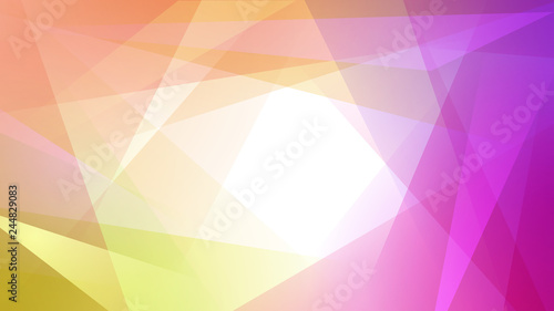 Abstract background of straight intersecting lines and polygons in yellow and purple colors