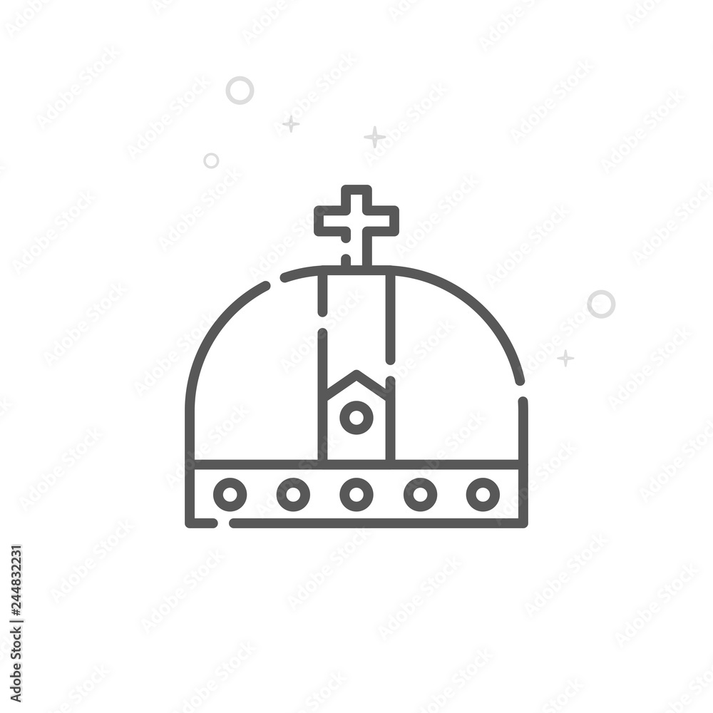Royal Crown Vector Line Icon, Symbol, Pictogram, Sign. Light Abstract Geometric Background. Editable Stroke Royal Crown Vector Line Icon, Symbol, Pictogram, Sign. Light Abstract Geometric Background. Editable Stroke