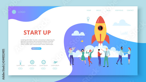 New business start up. Landing page or web site template.