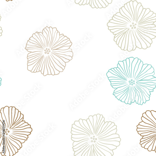 Light Multicolor vector seamless abstract pattern with flowers.