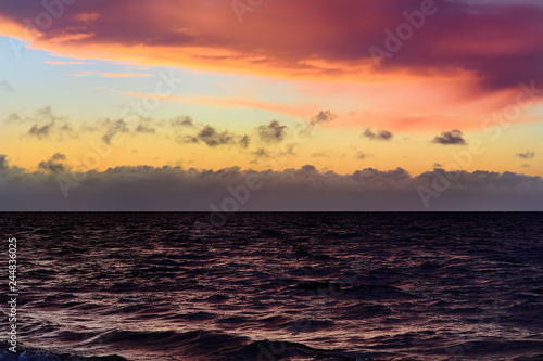 Amazing sky and water at sunset over Baltic sea  Saaremaa  Estonia