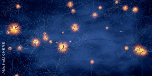 Foto 3d illustration of transmitting synapse,neuron or nerve cell