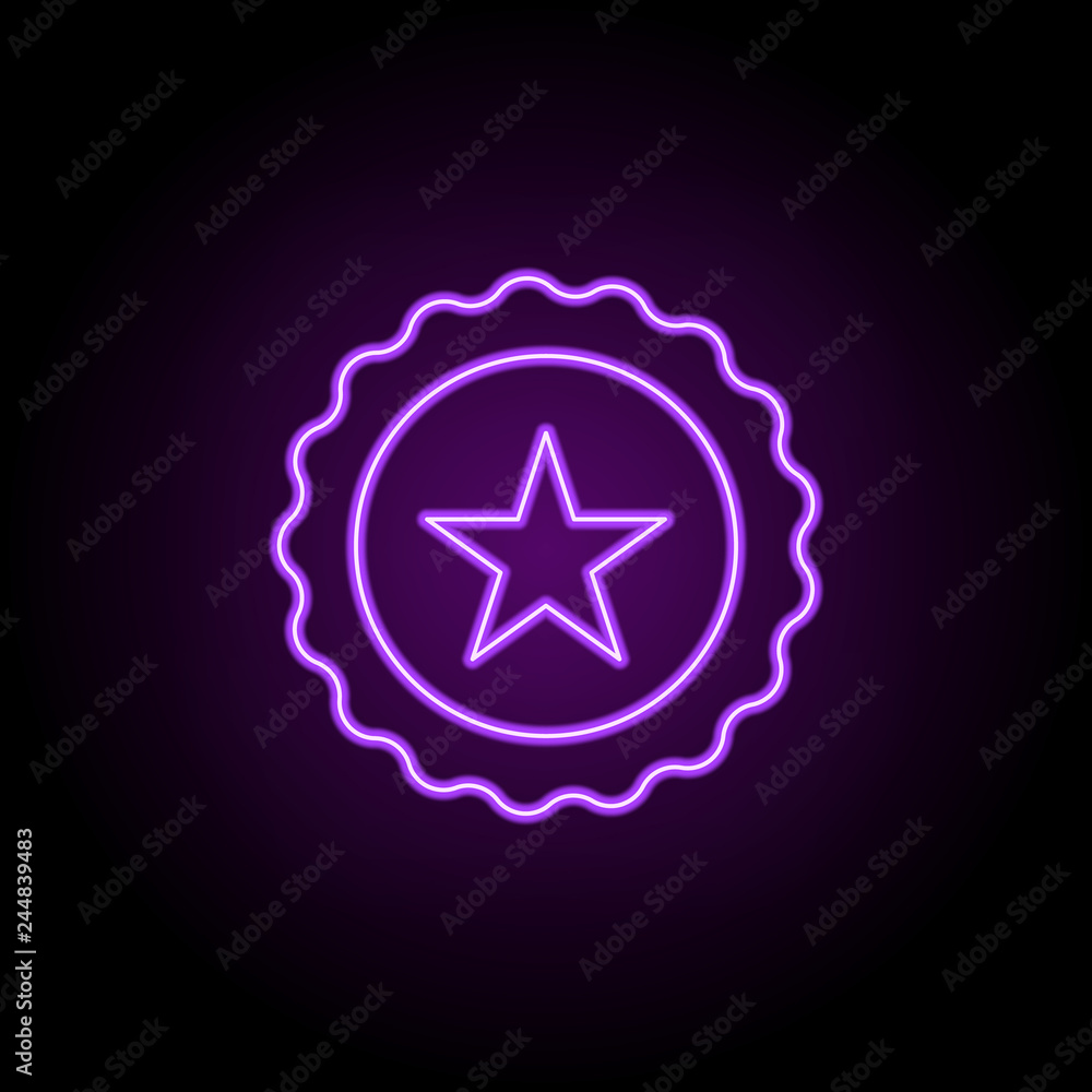 star medal icon. Elements of awards in neon style icons. Simple icon for websites, web design, mobile app, info graphics star medal icon. Elements of awards in neon style icons. Simple icon for websites, web design, mobile app, info graphics