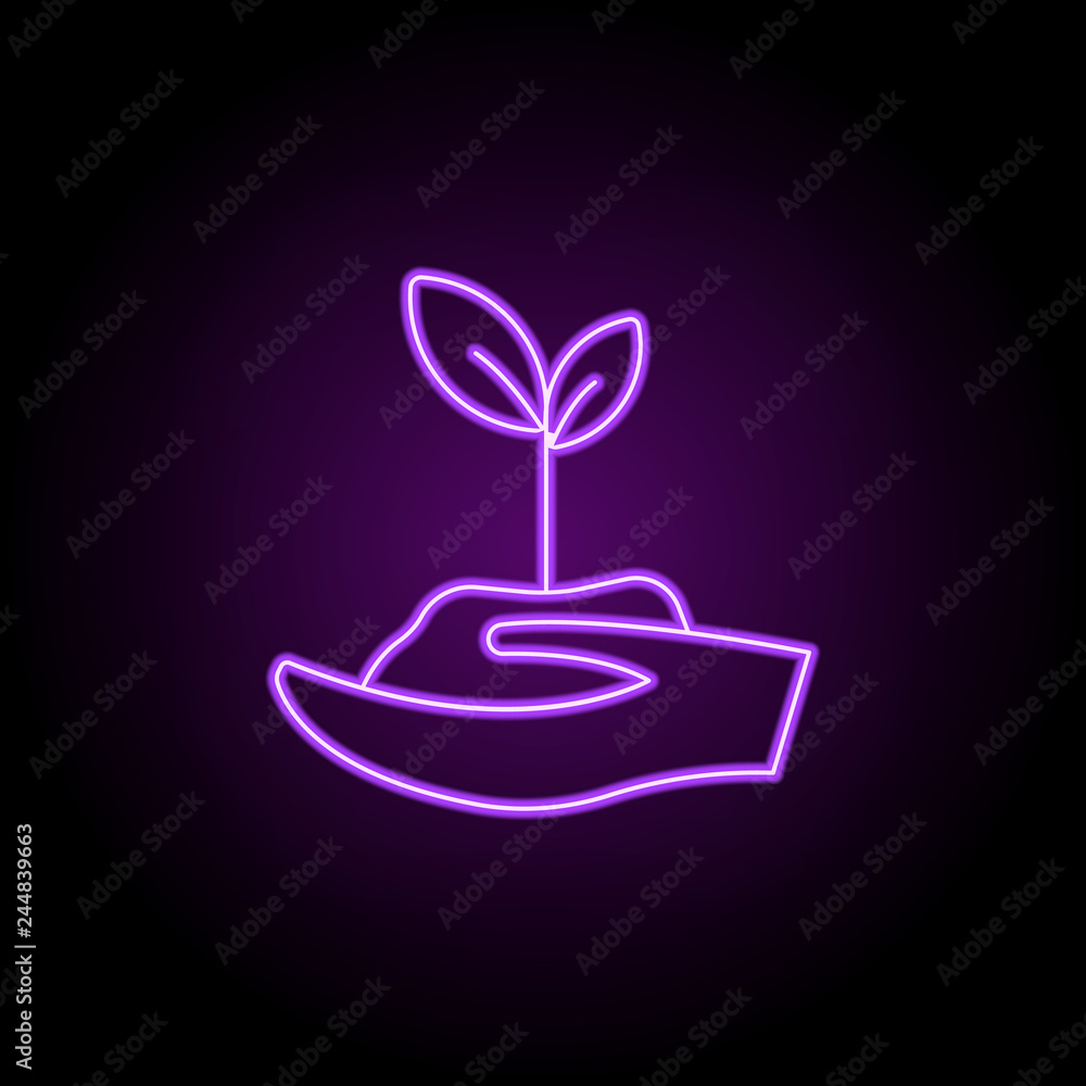 sprout icon. Elements of Eco in neon style icons. Simple icon for websites, web design, mobile app, info graphics sprout icon. Elements of Eco in neon style icons. Simple icon for websites, web design, mobile app, info graphics