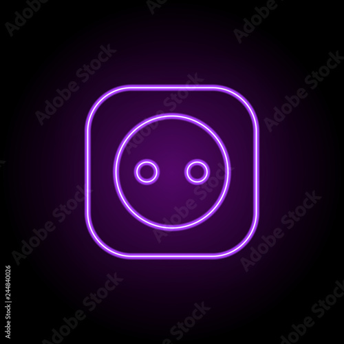 socket icon. Elements of Eco in neon style icons. Simple icon for websites, web design, mobile app, info graphics