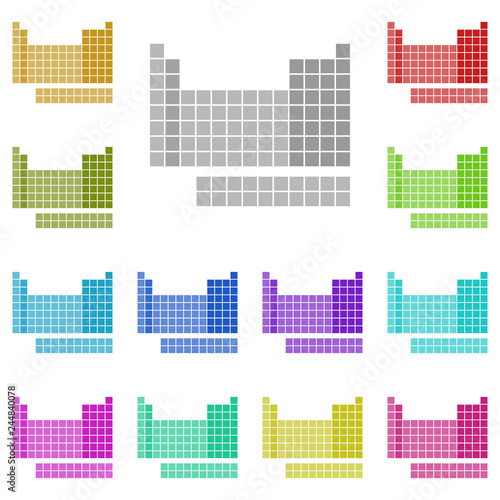 periodic table icon in multi color. Simple glyph, flat vector of Charts and diagrams icons for UI and UX, website or mobile application