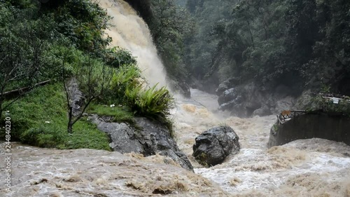 River in Cat Cat village, Lao Chai, Sapa, Vietnam with watermills in the mountains photo