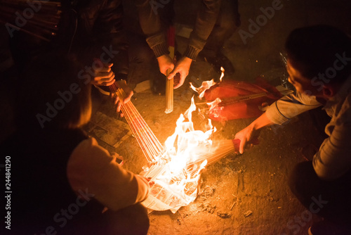 Spring Festival Celebration with Incense