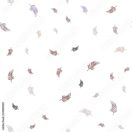 Light Purple, Pink vector seamless doodle layout with leaves. © smaria2015