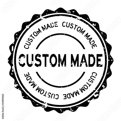 Grunge black custom made word round rubber seal stamp on white background