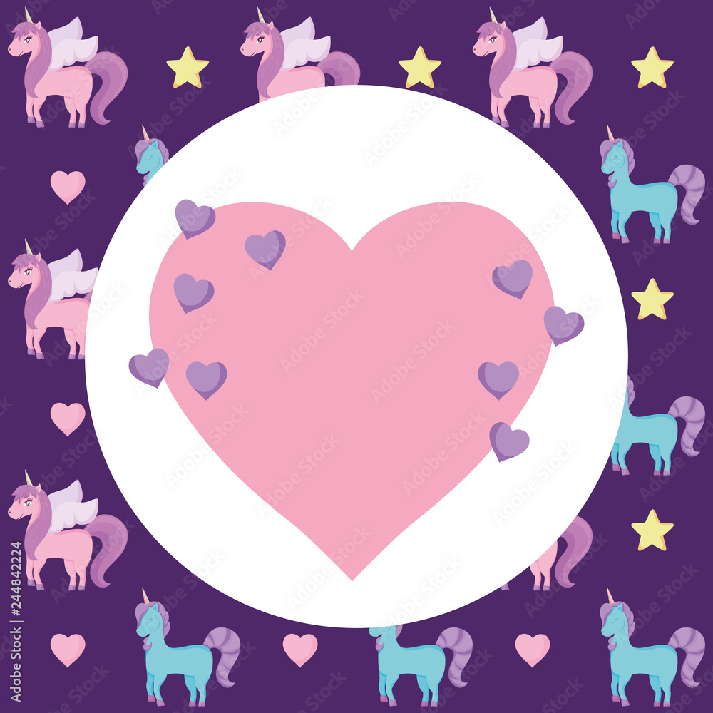 heart and unicorns design