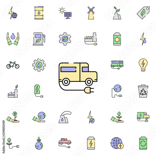 Eco School Bus icon. sustainable energy icons universal set for web and mobile
