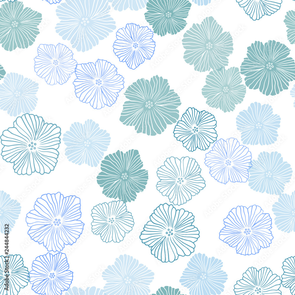 Light Blue, Yellow vector seamless elegant pattern with flowers. Light Blue, Yellow vector seamless elegant pattern with flowers.