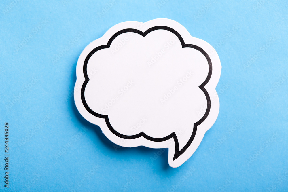 Blank Speech Bubble Isolated On Blue Blank Speech Bubble Isolated On Blue