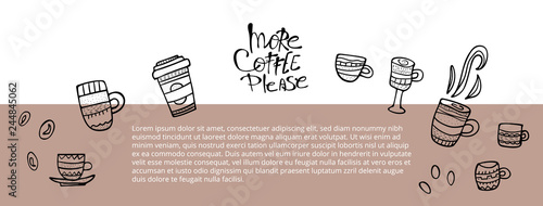 More coffe please lettering. Vector illustration.