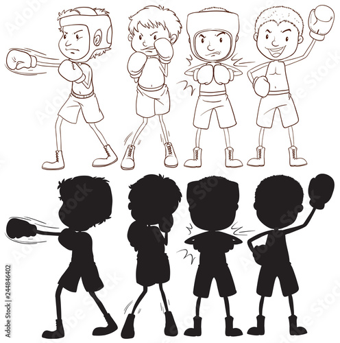 Set of boxer character