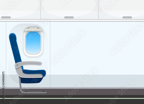 Empty aircraft cabin background