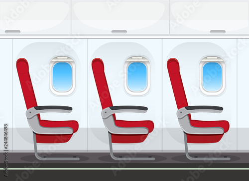 Empty aircraft cabin background
