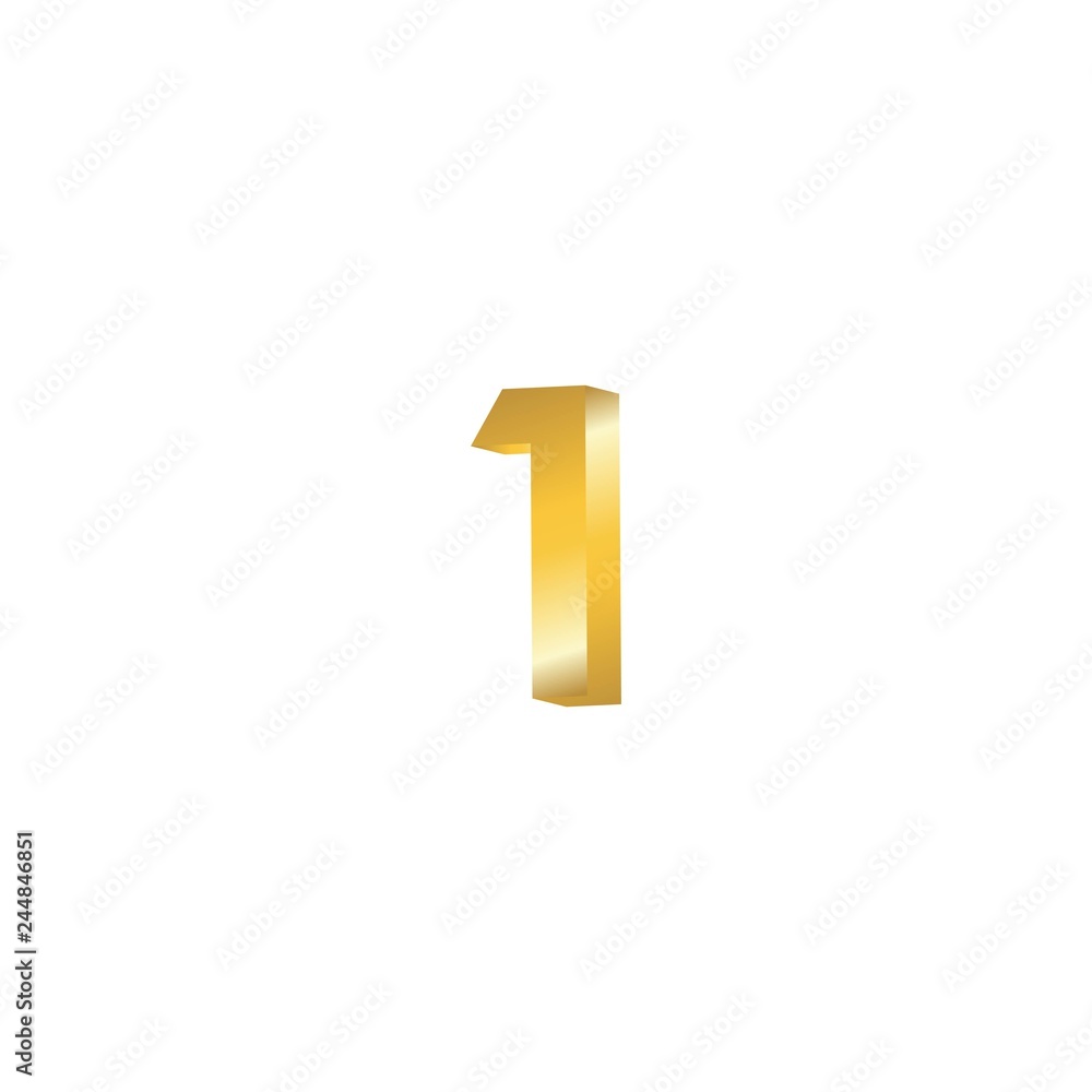 Number 1 3D Vector Template Design Illustration Number 1 3D Vector Template Design Illustration