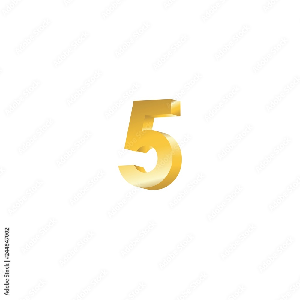 Number 5 3D Vector Template Design Illustration Number 5 3D Vector Template Design Illustration
