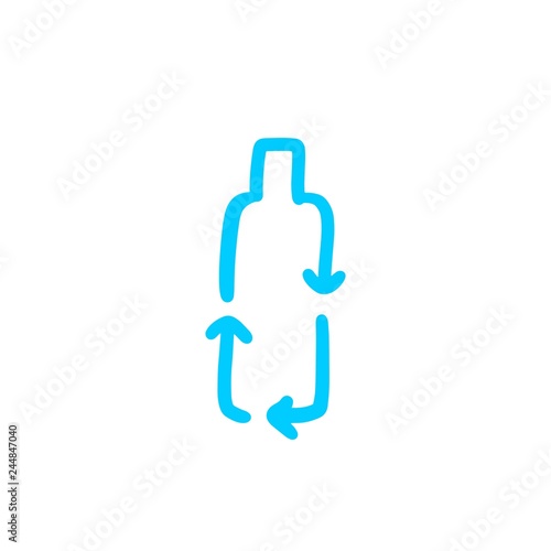 recycle bottle logo doodle vector icon illustration
