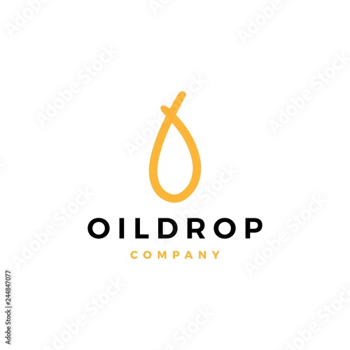oil drop doodle logo vector icon illustration