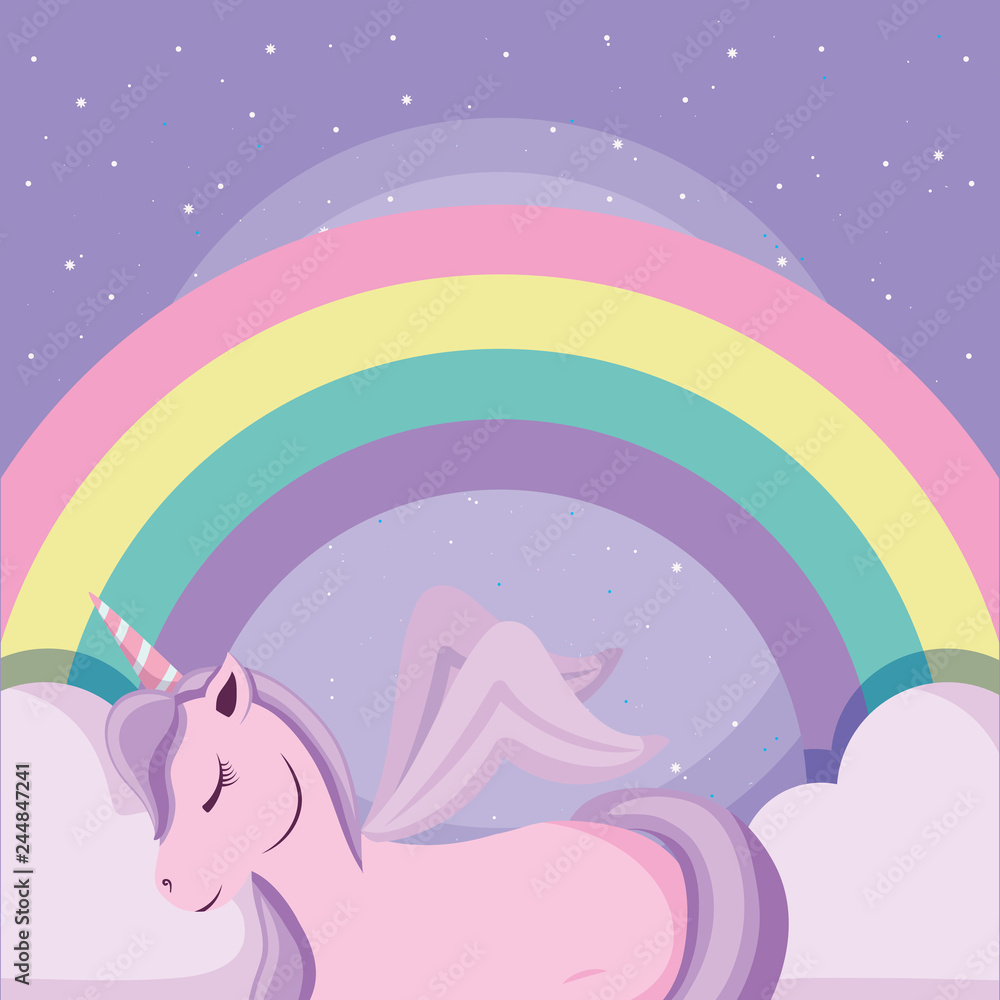 Cute unicorn and rainbow design Cute unicorn and rainbow design