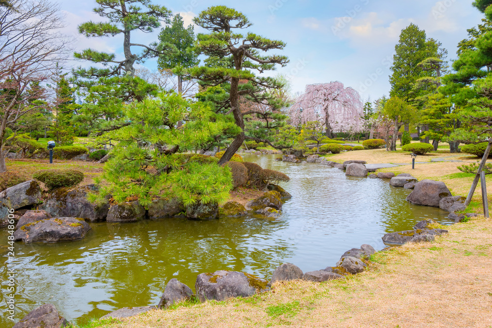 Fototapeta premium The Fujita Memorial Japanese Garden in Hirosaki, Japan