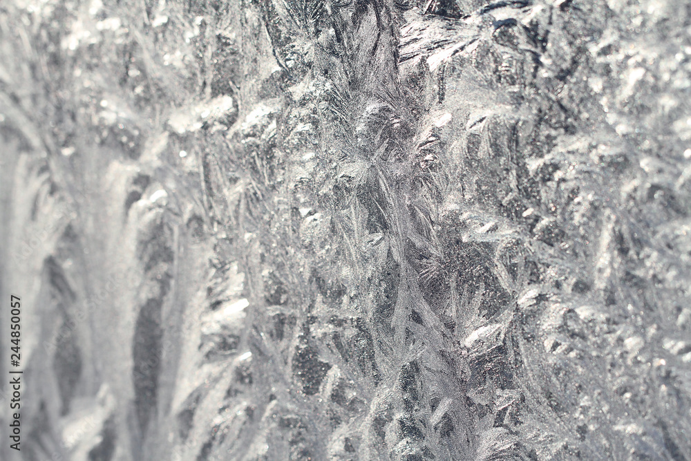 Fototapeta premium white frost on glass of abstract textures