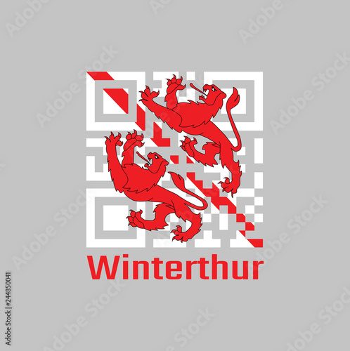 QR code set the color of Winterthur flag, The canton of Switzerland.