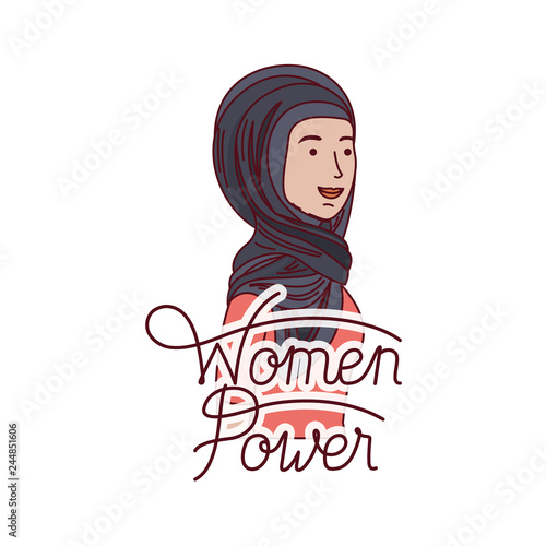 woman with label women power avatar character photo