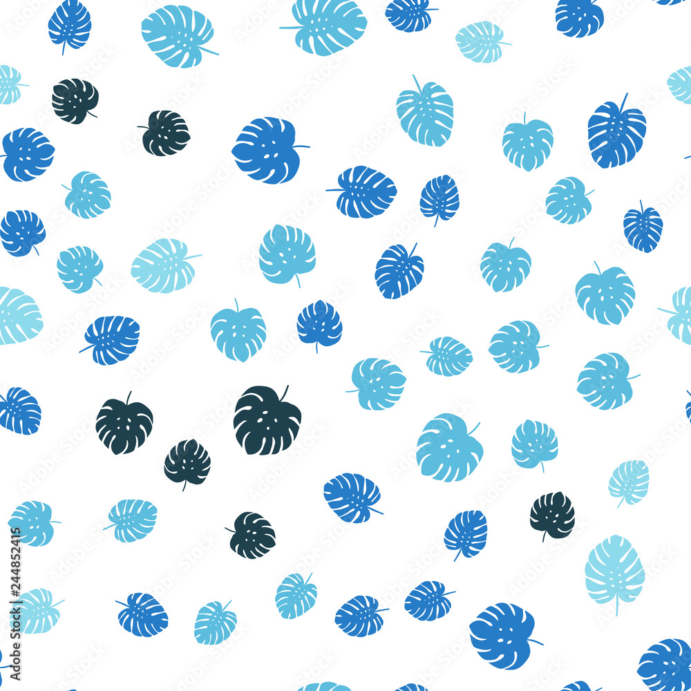 Dark BLUE vector seamless abstract design with leaves. Dark BLUE vector seamless abstract design with leaves.
