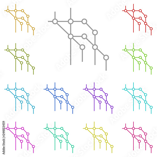 subway map icon in multi color. Simple glyph, flat vector of Charts and diagrams icons for UI and UX, website or mobile application