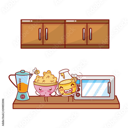 Kitchen and food kawaii cartoons
