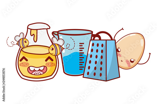 Kitchen and food kawaii cartoons