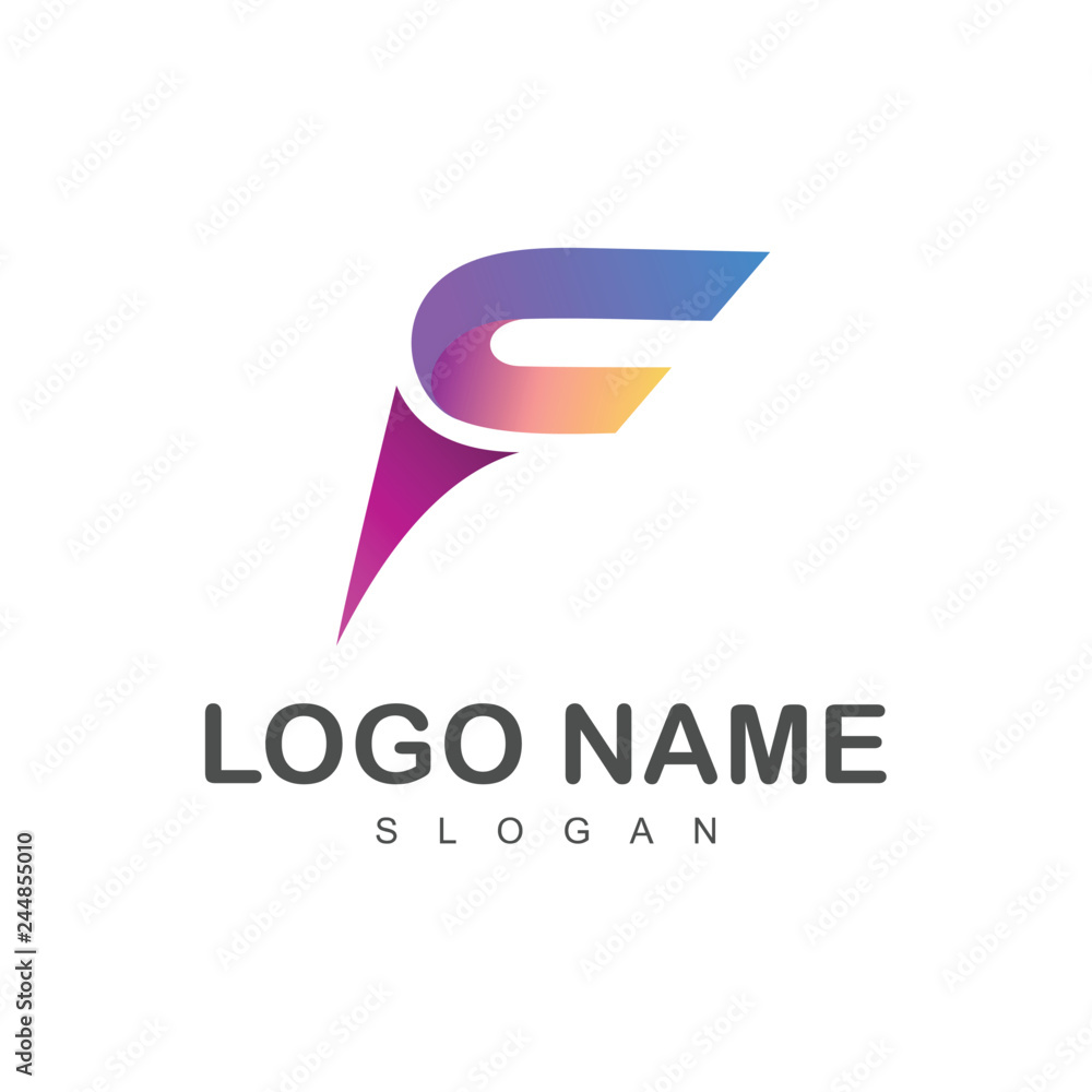 abstract letter f and letter c logo template, fc logo, cf logo abstract letter f and letter c logo template, fc logo, cf logo