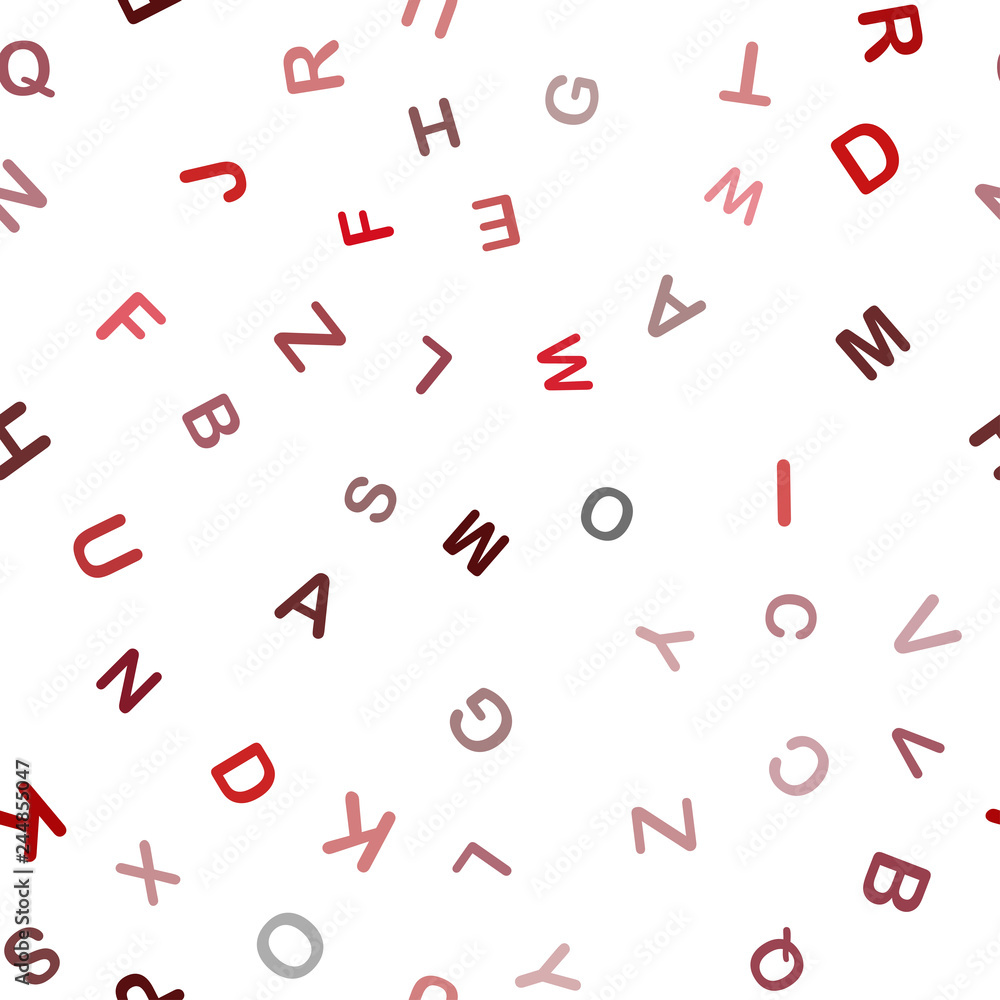 Dark Red vector seamless pattern with ABC symbols. Dark Red vector seamless pattern with ABC symbols.