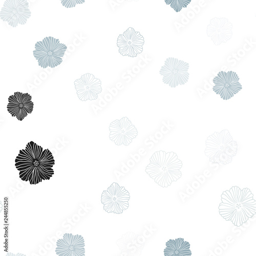 Light BLUE vector seamless elegant template with flowers.