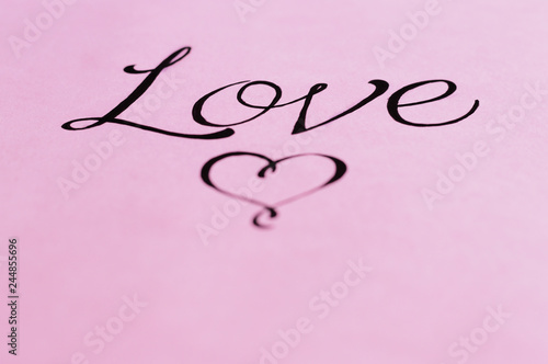 love lettering with frontal perspective